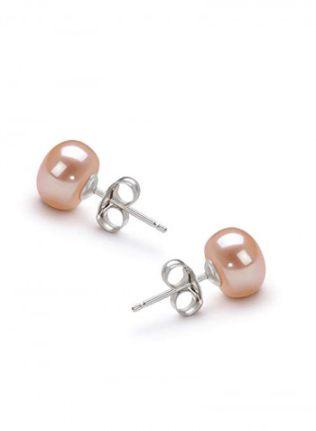 925 Sterling Silver Pearl Stud Earrings