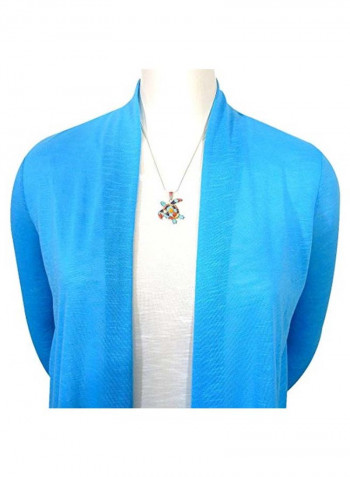 925 Sterling Silver Turquoise Network Turtle Pendant Necklace
