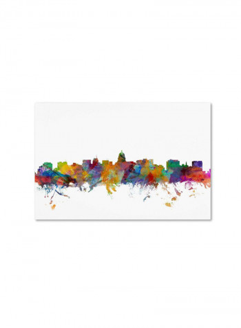 Madison Wisconsin Skyline Canvas Wall Art Multicolour 16 x 24inch