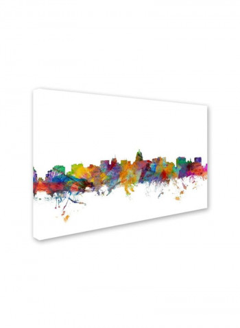 Madison Wisconsin Skyline Canvas Wall Art Multicolour 16 x 24inch
