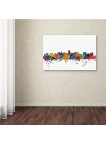 Madison Wisconsin Skyline Canvas Wall Art Multicolour 16 x 24inch