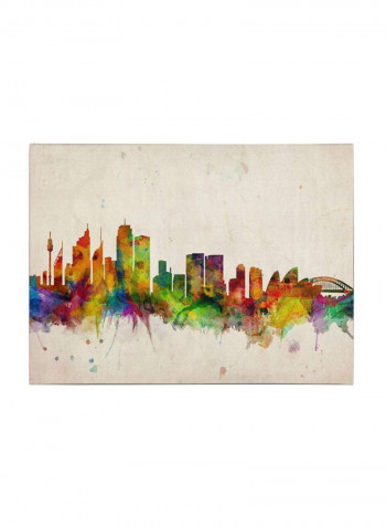 Sydney Skyline Canvas Wall Art Multicolour 16 x 24inch