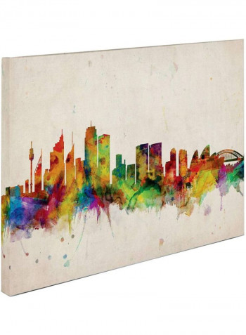 Sydney Skyline Canvas Wall Art Multicolour 16 x 24inch