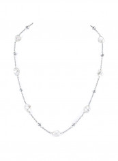 925 Sterling Silver Freshwater Cultured Pearl Studded Link Necklace
