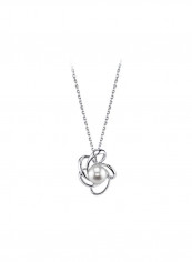 925 Sterling Silver Pearl Studded Pendant Necklace