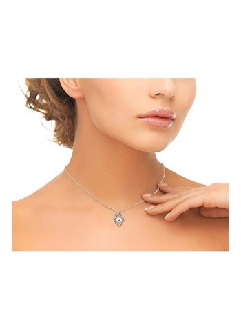 925 Sterling Silver Pearl Studded Pendant Necklace