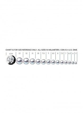925 Sterling Silver Tahitian Cultured Pearl And Cubic Zirconia Ronda Pendant Necklace