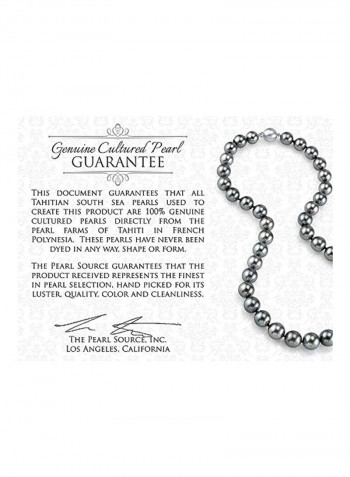 925 Sterling Silver Tahitian Cultured Pearl And Cubic Zirconia Ronda Pendant Necklace