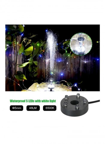 Multi-Functional Solar Power Fountain Black/White/Black 10x5.7x8cm
