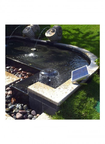 Multi-Functional Solar Power Fountain Black/White/Black 10x5.7x8cm