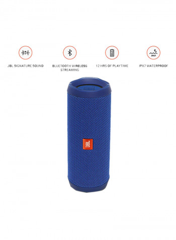 Flip 4 Waterproof Portable Bluetooth Speaker Blue