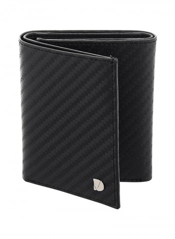 Tri-Fold Leather Wallet Black