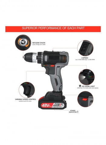 2-Speed Cordless Drill Dirve Kit Multicolour