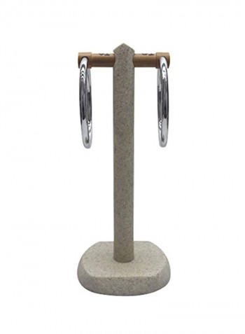 Brogan Towel Ring Silver/Brown 5.75x13.5x5.75inch