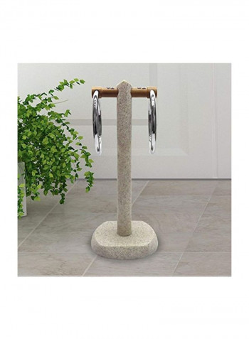 Brogan Towel Ring Silver/Brown 5.75x13.5x5.75inch