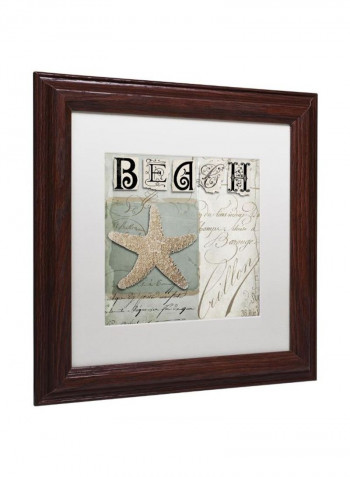 Beach Book Ii Wooden Frame Wall Art Multicolour 11 x 11inch