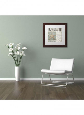 Beach Book Ii Wooden Frame Wall Art Multicolour 11 x 11inch