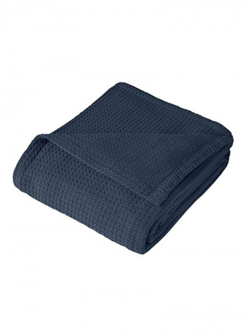 Luxurious Cotton Weave Blanket Navy King