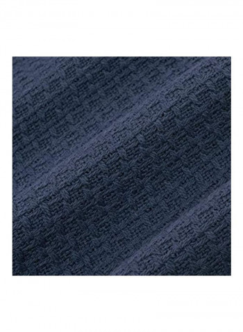 Luxurious Cotton Weave Blanket Navy King