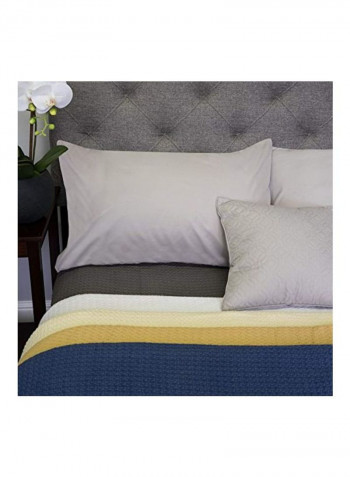 Luxurious Cotton Weave Blanket Navy King