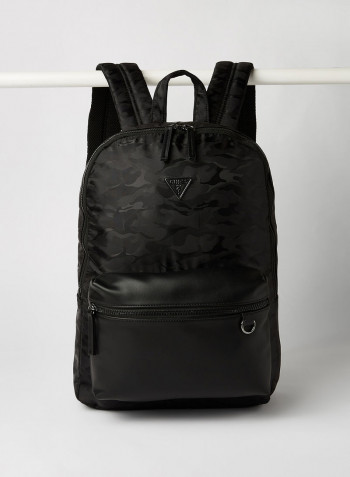 Camouflage Pattern Backpack Black