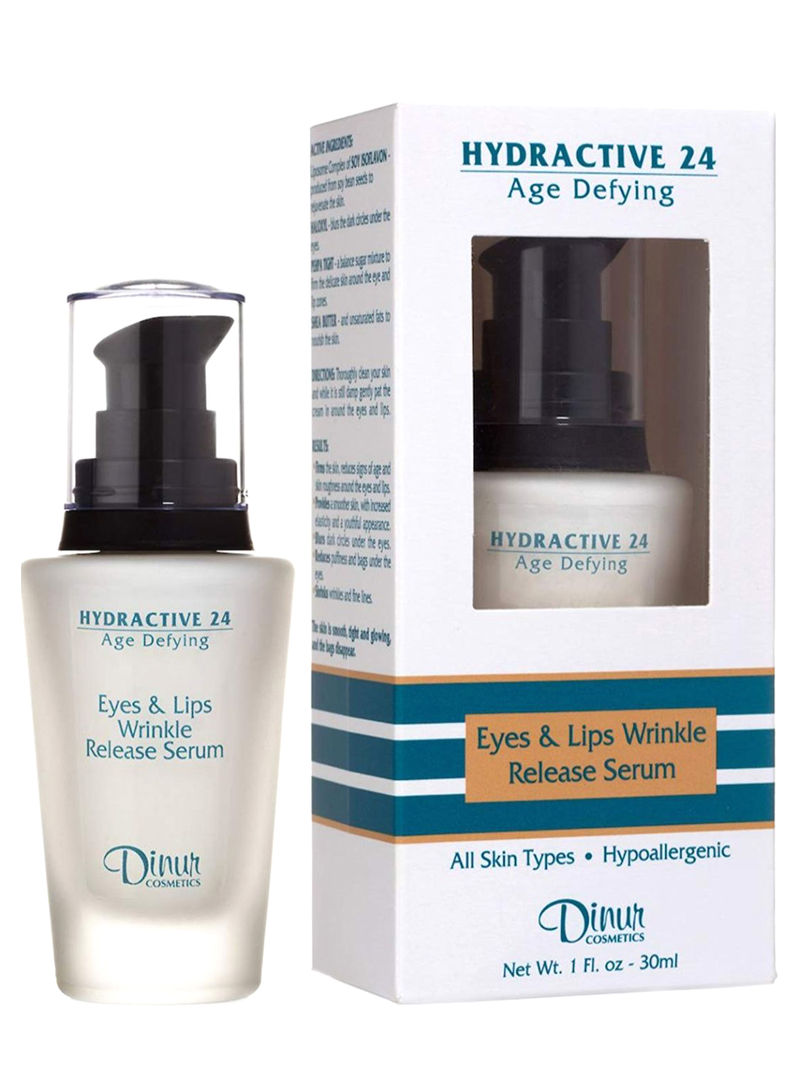 Dinur Cosmetics HYDRACTIVE 24 Eyes & Lips Wrinkle Release Serum 1 fl. oz. 30 ml.