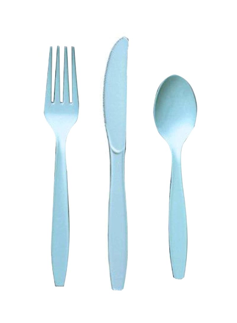 24-Piece Cutlery Set Pastel Blue 1x4.9x10inch