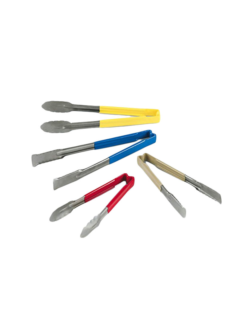 4-Piece Touch Utility Tongs Set Red/Blue/Yellow 10 x 4 x 1inch