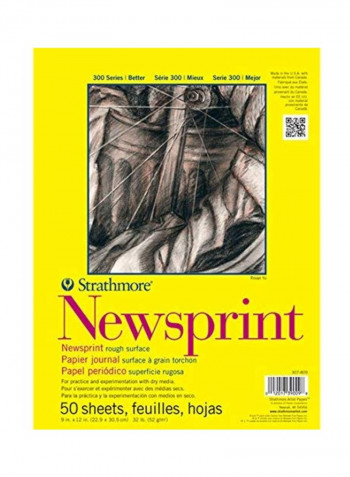 50-Piece 300 Series Newsprint Pad Set Yellow