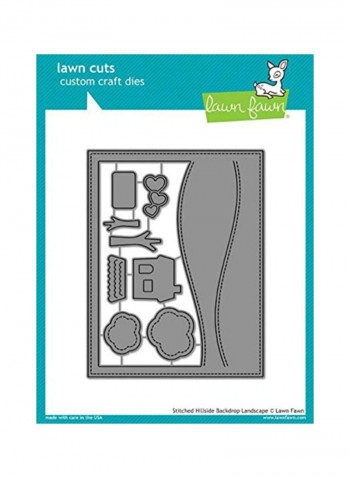 9-Piece Hillside Backdrop Landscape Stitched Craft Die Set Silver