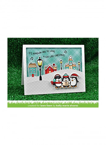 9-Piece Hillside Backdrop Landscape Stitched Craft Die Set Silver