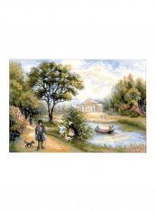 Walk In The Park Counted Cross Stitch Kit Green/Blue/Beige