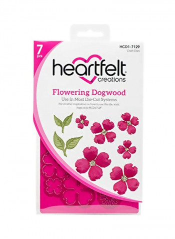 7-Piece Flowering Dogwood Dies Set Pink/Green