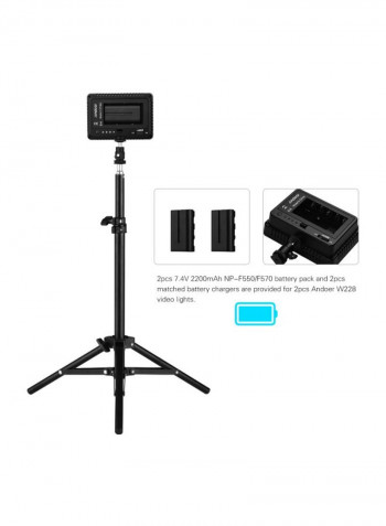 Pack Of 2 LED Video Light Kit 40.4x9x26.5centimeter White/Black/Pink