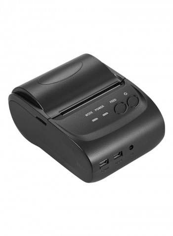 طابعة إيصالات حرارية لاسلكية محمولة مزودة بمنفذ USB أسود