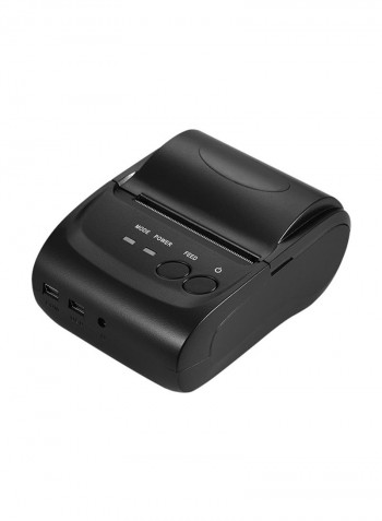 طابعة إيصالات حرارية لاسلكية محمولة مزودة بمنفذ USB أسود