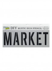 Rustic Market Sign Stencil Grey/Black