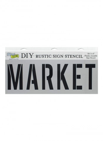 Rustic Market Sign Stencil Grey/Black