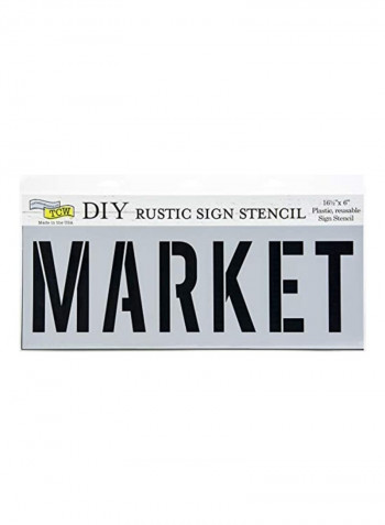 Rustic Market Sign Stencil Grey/Black