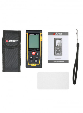 5-Piece Handheld Digital Laser Distance Meter Rangefinder Set Black/Yellow