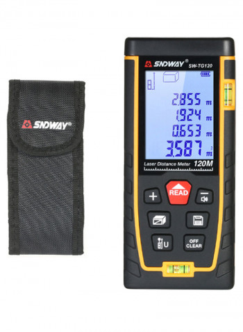 5-Piece Handheld Digital Laser Distance Meter Rangefinder Set Black/Yellow