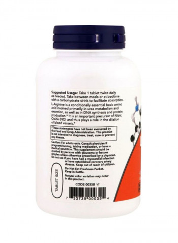 2-Piece Doluble Strength L-Arginine 1000 mg Dietary Supplement - 120 Tablets