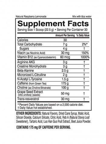 Explosive Pre-Workout Dietary Supplement - Raspberry Lemonade