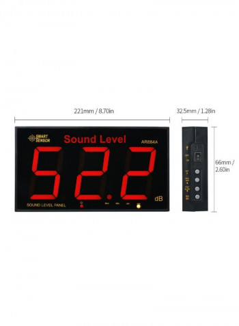 Wall Mounted Sound Level Meter With LCD Screen Black 0.701kg