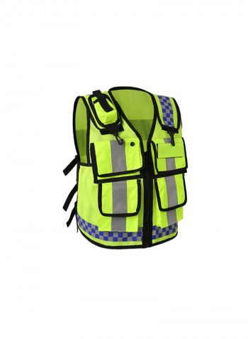 Protective Breathable Reflective Safety Vest With Pockets Green One Size