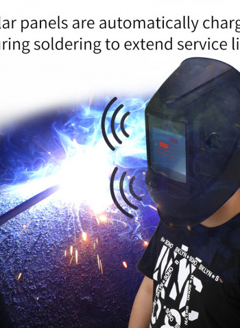 Solar Energy Automatic Changing Light Welding Mask Black 37.00 X 23.50 X 25.50cm