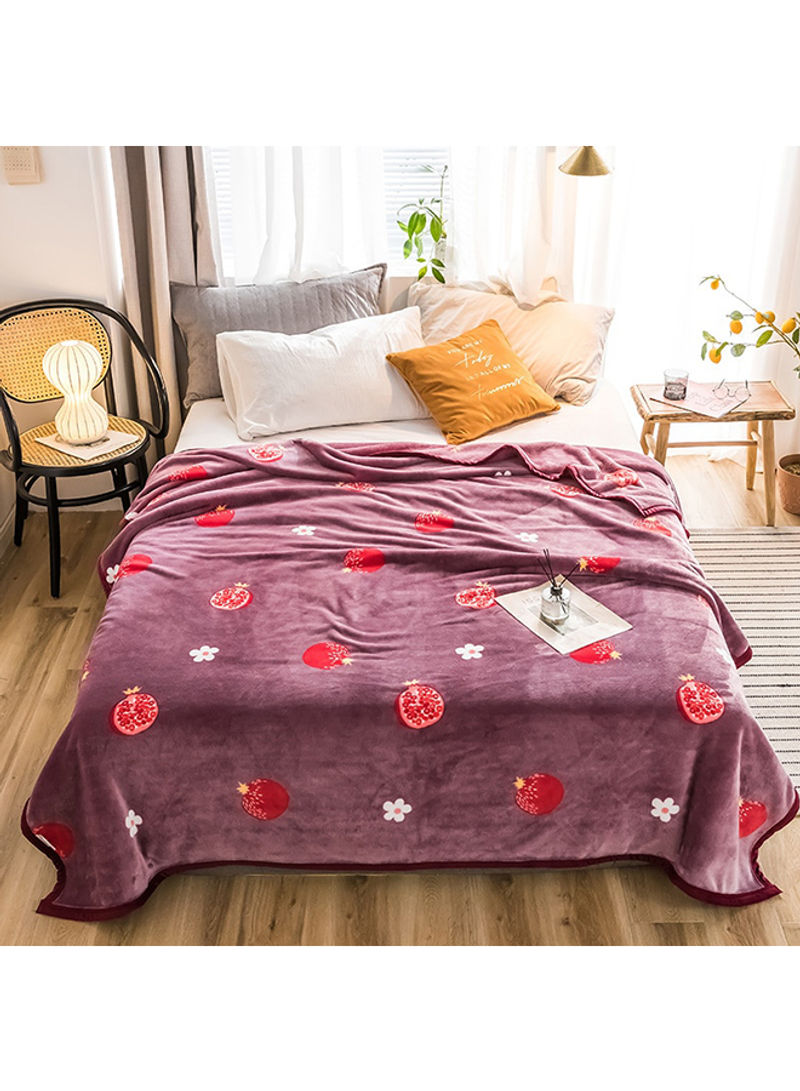Casual Fruit Print Thick Blanket Cotton Multicolour 180x200centimeter