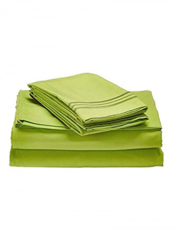 4-Piece Microfiber Sheet Set Microfiber Lime Twin/TwinxL