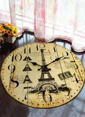 Clock Pattern Anti-Skid Floor Mat Yellow/Black 100 x 100centimeter