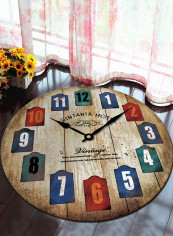 Vintage Clock Pattern Round Floor Mat Multicolour 100 x 100centimeter